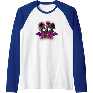 image:imageTrolls World Tour  Troll Or Treat Raglan Baseball TeeRoyal BlueWhite