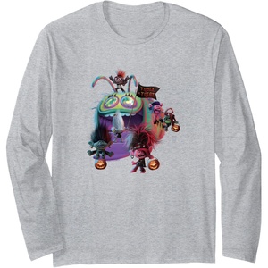 image:imageTrolls World Tour  Trolls World Tour  Troll Or Treat Long Sleeve TShirtHeather Grey