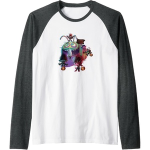 image:imageTrolls World Tour  Trolls World Tour  Troll Or Treat Raglan Baseball TeeDark Heather GreyWhite